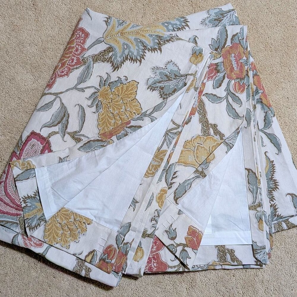 RARE Pottery Barn Cynthia Drapes Set 2 Palampore Floral 84" Cotton Curtains Pair